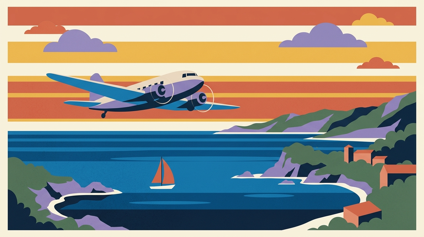 Aereo sulla costa mediterranea